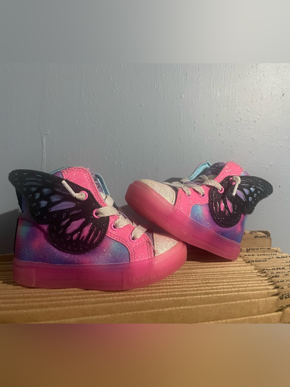 Skechers Pink & Purple Butterfly Light-Up High-Top Sneakers